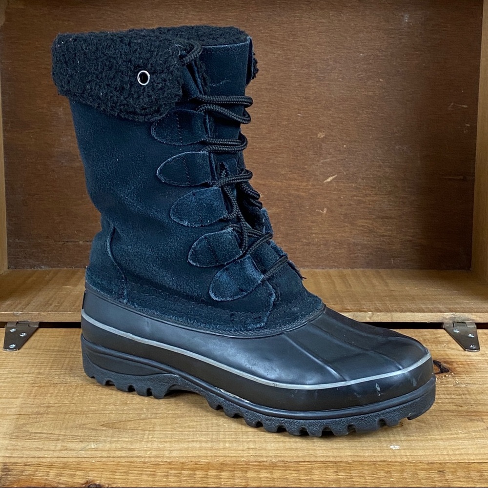 Khombu Winter Women Boots Black Suede High